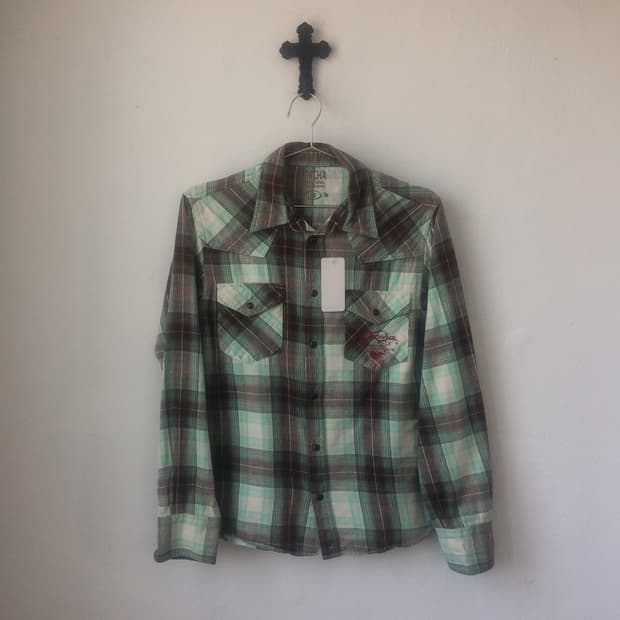 Gotcha check pattern shirt