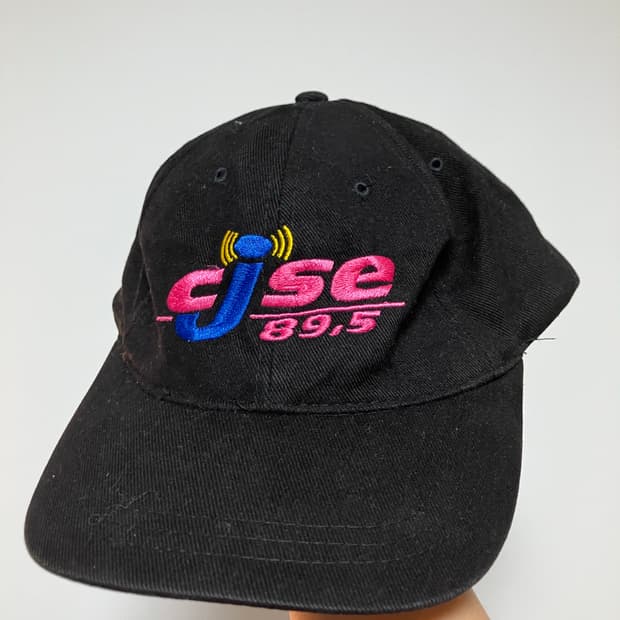 cjse 빈티지 블랙 라디오 방송국 볼캡 6패널캡