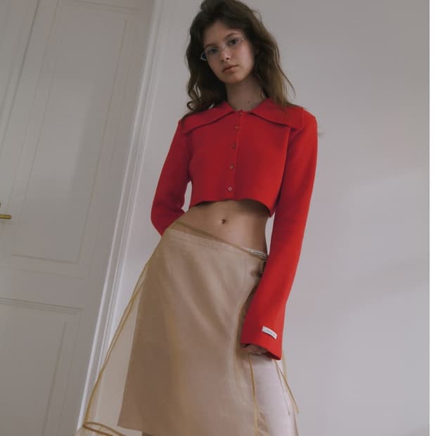 오버듀플레어  가디건 레드