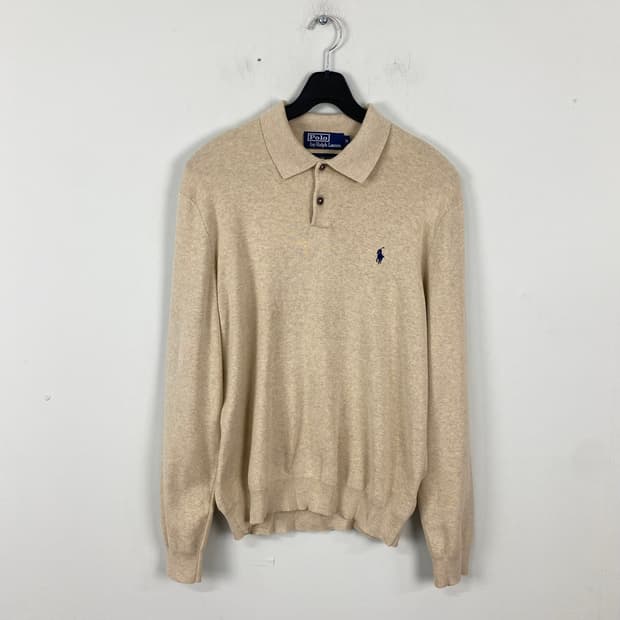 폴로 랄프로렌 베이지 카라 니트 M <619>