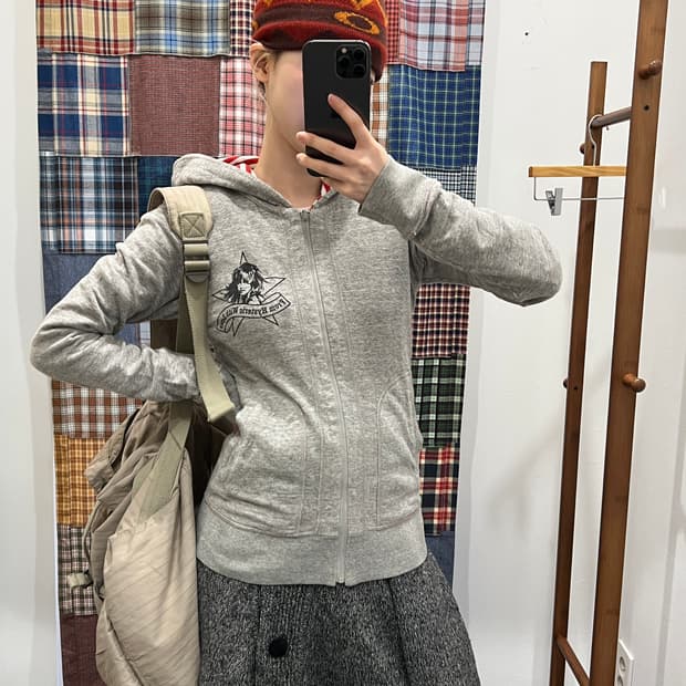 히스테릭글래머 히스걸 그레이 후드집업