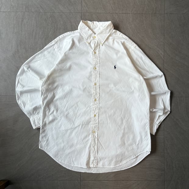 폴로 정품 화이트 클래식 포니 로고 포플린 셔츠