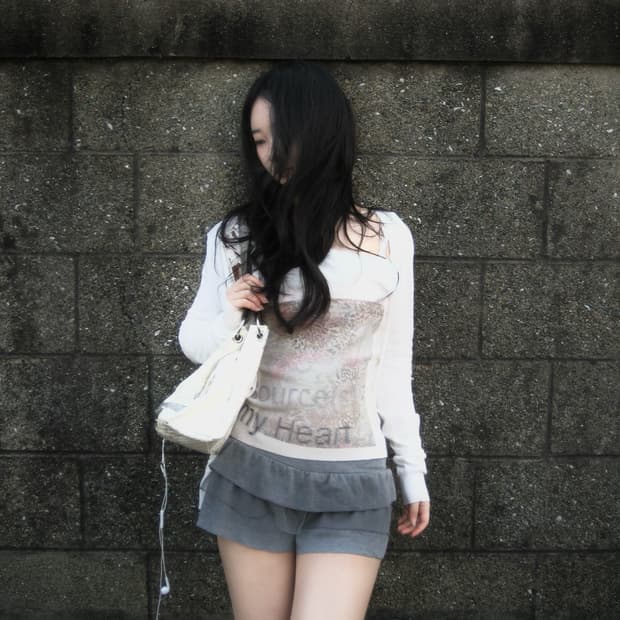 Fur Trim Sheer Print Knit Cami