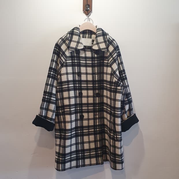 체크 더블 코트 RE RHEE