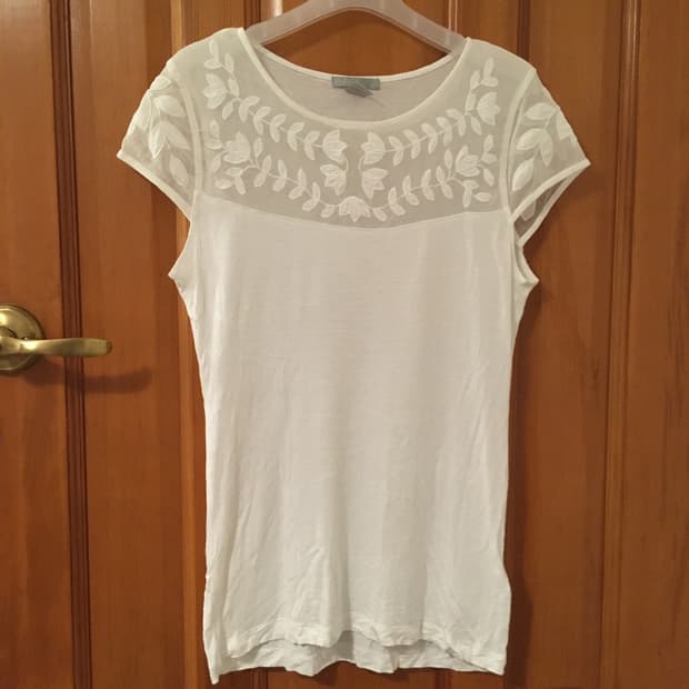 h&m soft leaf mesh cap sleeve