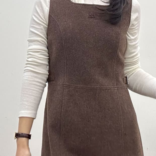 courreges / 꾸레쥬 브라운 울 원피스 