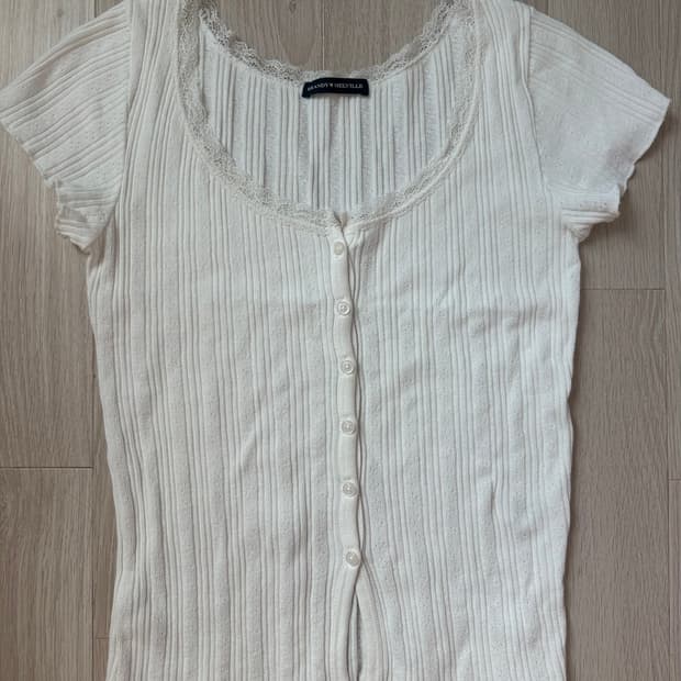 Brandy melville 브랜디멜빌 레이스 탑-화이트