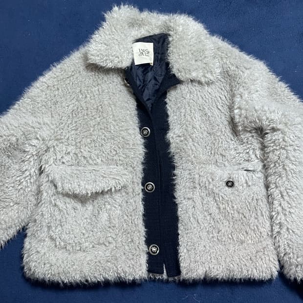 헤어리 퍼 자켓 그레이컬러