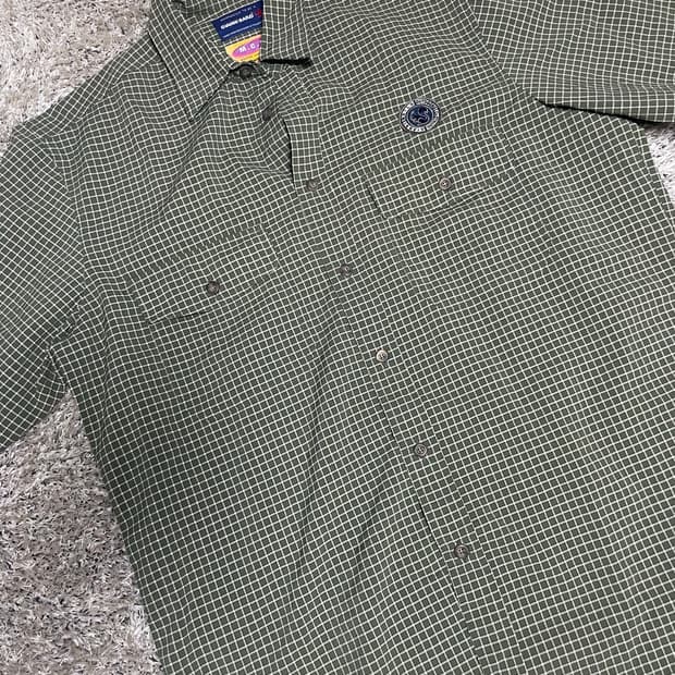 지아니 바이로 체크 반팔셔츠 110 Burlington 기능성 원단