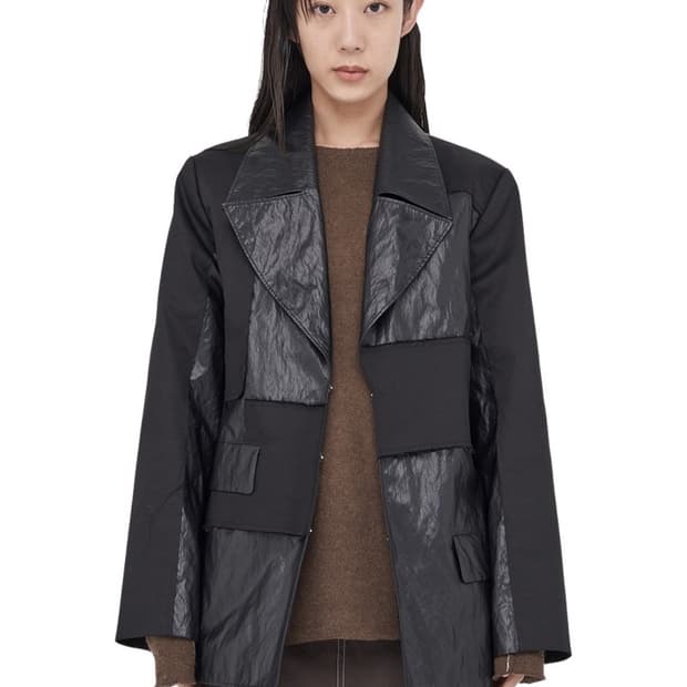 마뗑킴 레더 블레이저