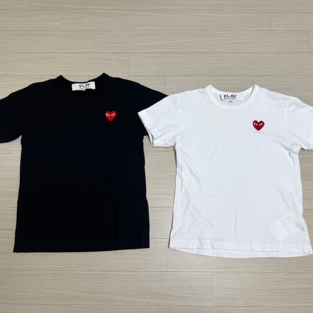 (단품구매가능)꼼데가르송 반팔 검정 흰색