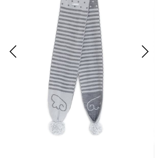 허그유어스킨 엔젤 윙 스트라이프 폼폼 머플러