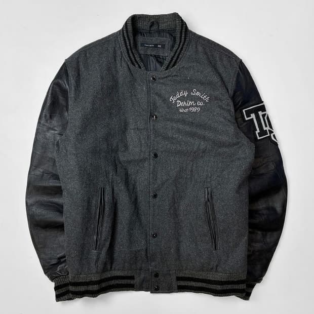 Teddy Smith 물소가죽 배색 바시티 자켓 PN5299