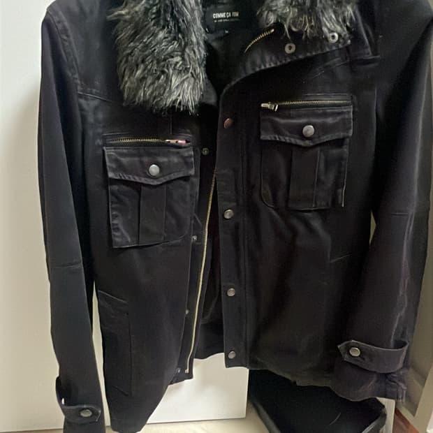 japan black fur jacket