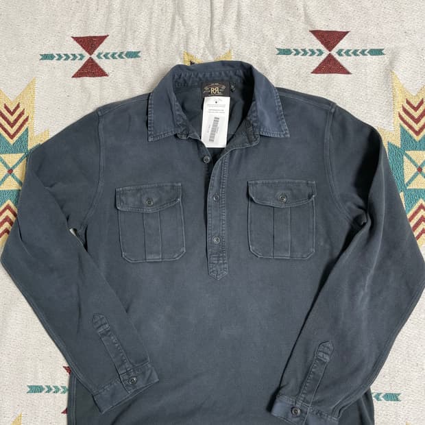 RRL 밀리터리 긴팔 하프 셔츠(L)