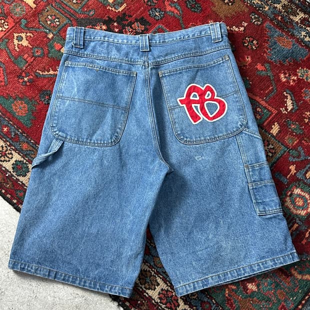 00's FUBU 푸부 데님 배기 쇼츠 버뮤다 카펜터 팬츠