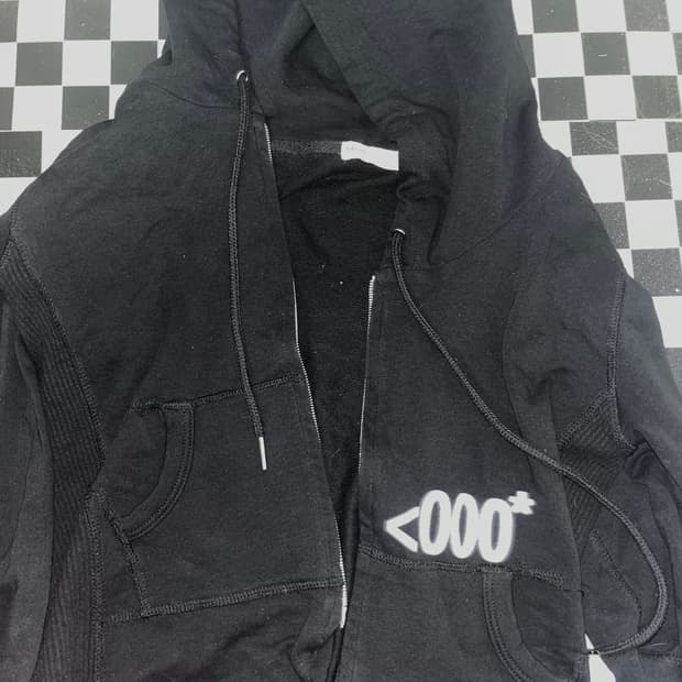 nache <000* hoodie zip up black 1size