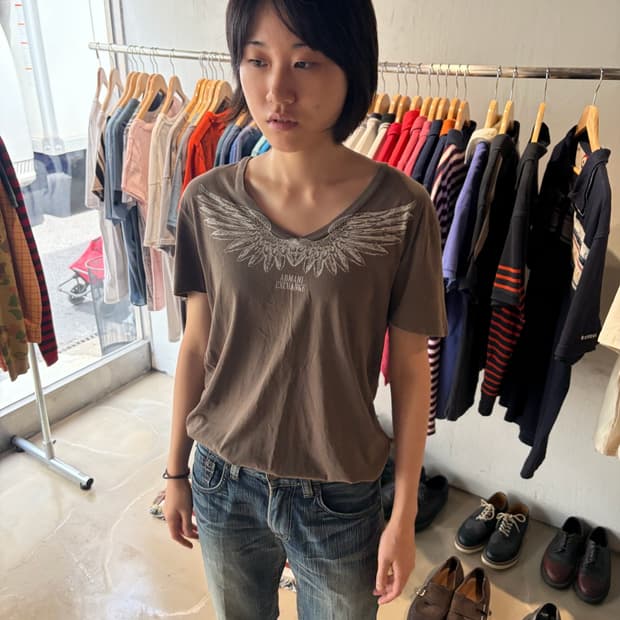 Armani Exchange 브이넥 반팔 티셔츠 S