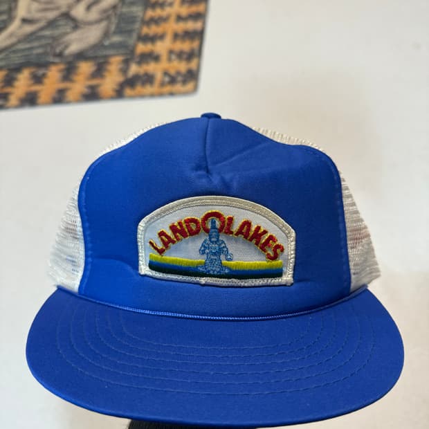 Landolakes 빈티지 트러커캡 블루 화이트 모자 스냅백 볼캡