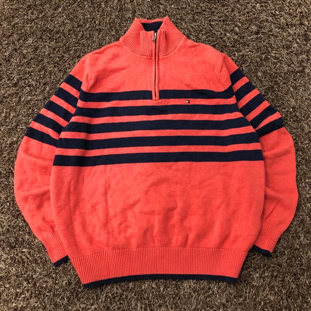 L 타미힐피거 반집업니트