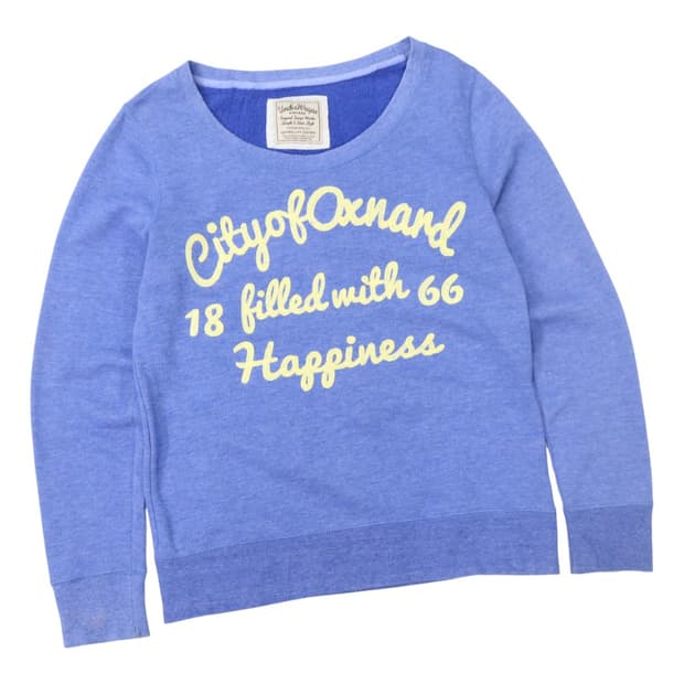 UnderWraps 언더랩스 빈티지 타이포그래피 블루 스웨트셔츠 (M)