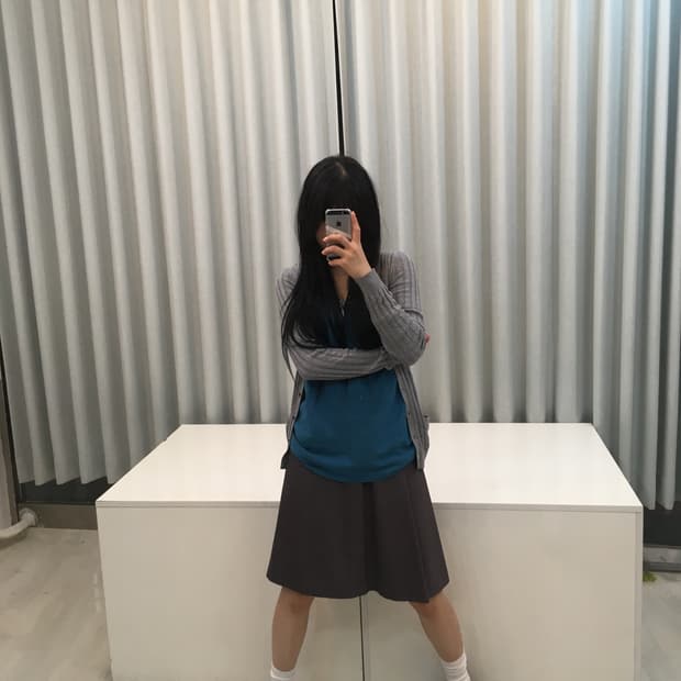 빈티지 가디건 코디 세트