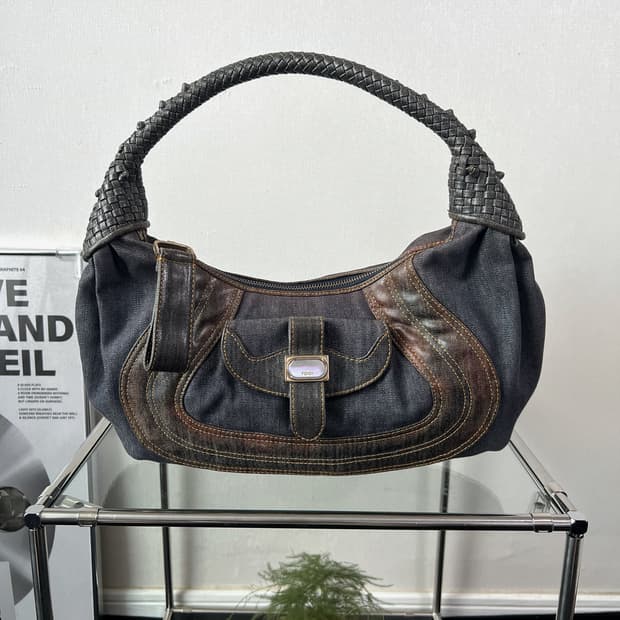 펜디 데님 스파이 미니 숄더백