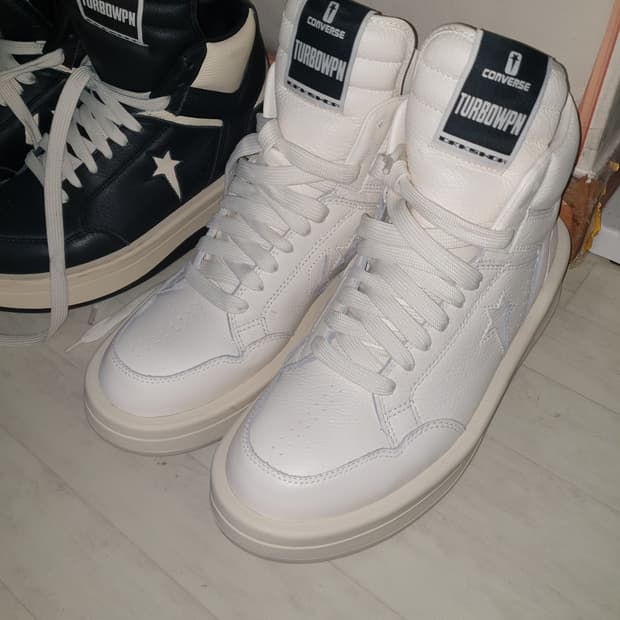 릭오웬스 컨버스 터보 웨폰 에그렛 다크쉐도우 하이탑 43.5