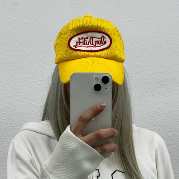 본더치 y2k 옐로우 매쉬 볼캡