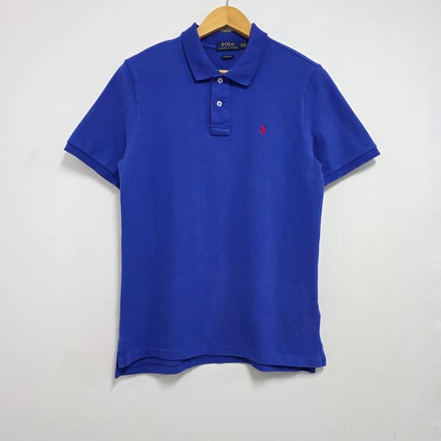 XL 90-95) 랄프로렌 반팔 카라티 블루