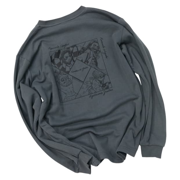 귀멸의 칼날 귀살대 백프린팅 차콜 맨투맨 (L)