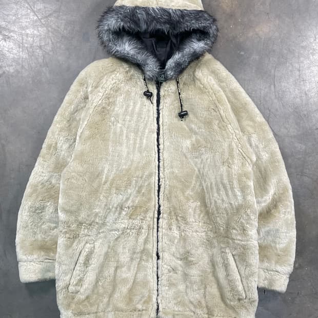 피코 퍼 후드 플리스 자켓