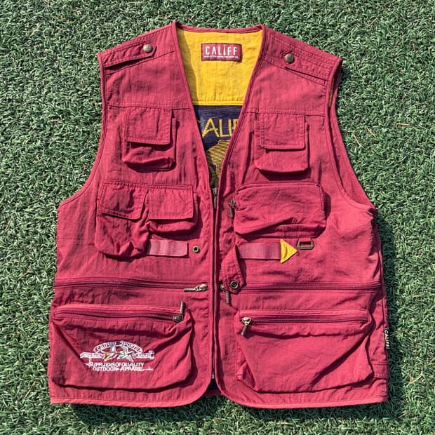 90s 올드 Califf 빈티지 아웃도어 피싱 베스트 100