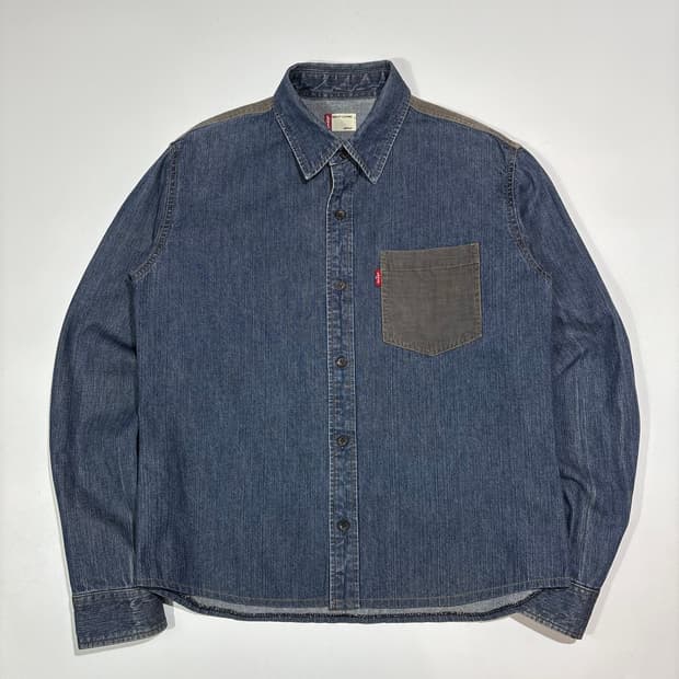 리바이스 웨스턴 배색 데님 셔츠
