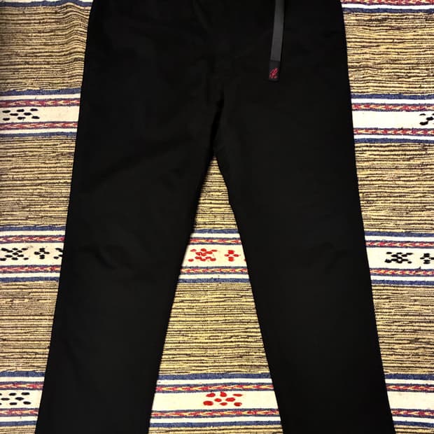 (M~L)그라미치 코튼 폴리 스트레이트 밴딩팬츠 블랙