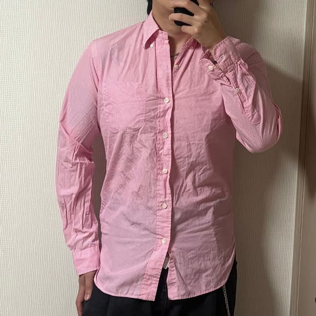 정품 폴로 랄프로렌 핑크 스트라이프 셔츠