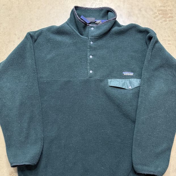 98FW 파타고니아 신칠라 스냅-T 플리스 딥그린 솔리드