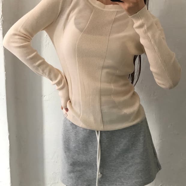 Chanel 샤넬 아이보리 팬던트 캐시미어 니트