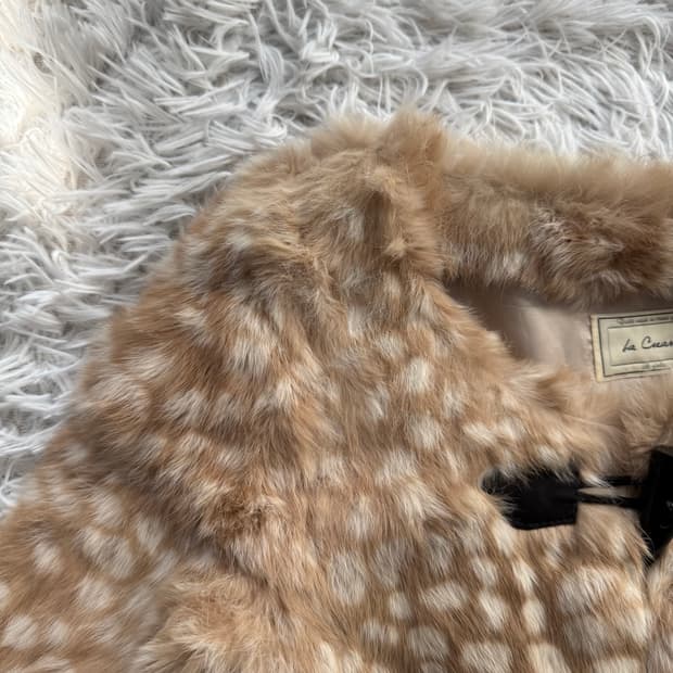 LA CUAM 일본빈티지 도끼 털 밍크 떡볶이 코트 자켓 m M 38