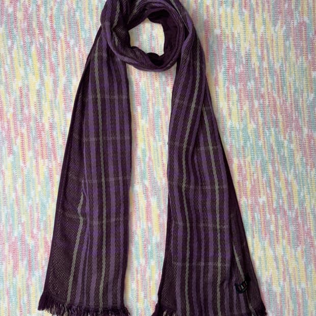 닥스 퍼플 체크 머플러