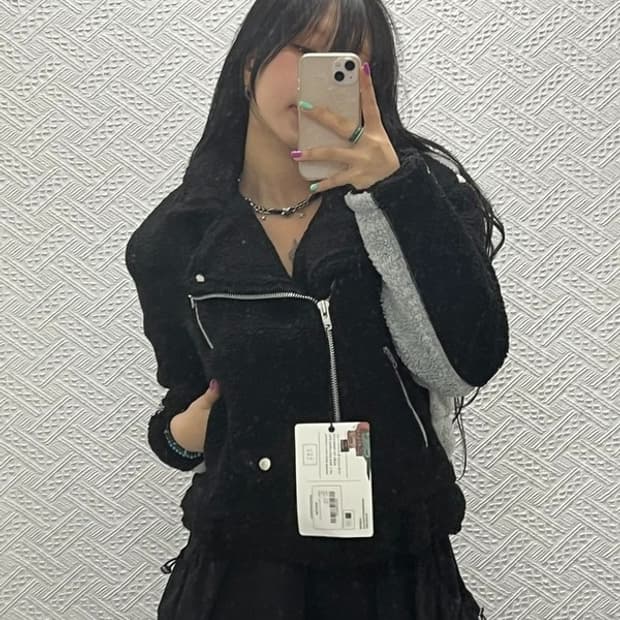 로맨틱크라운 유니크 배색 크롭 양털 무스탕 S C06708