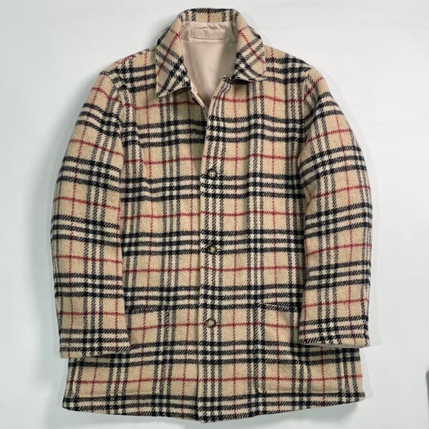 버버리 노바체크 울 리버시블 하프코트