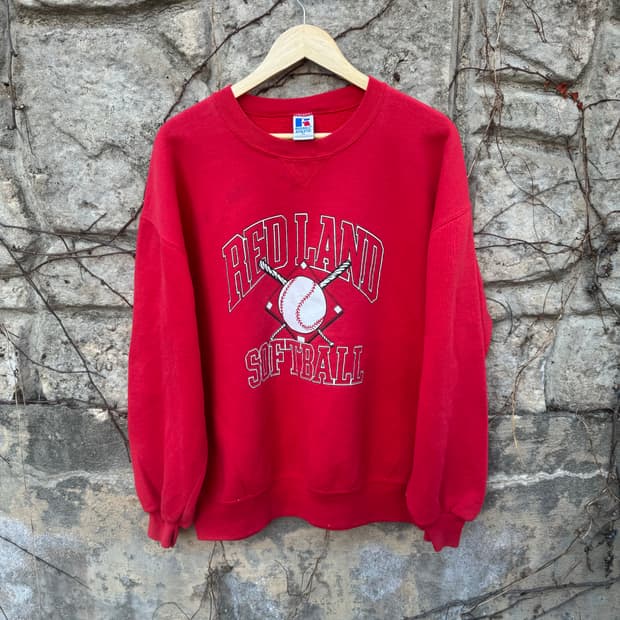 90s 러셀 애슬레틱 빈티지 프린팅 배기 스웻 셔츠 맨투맨 xl