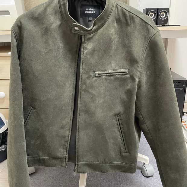 무신사스탠다드 신세틱 스웨이드 레이서 자켓