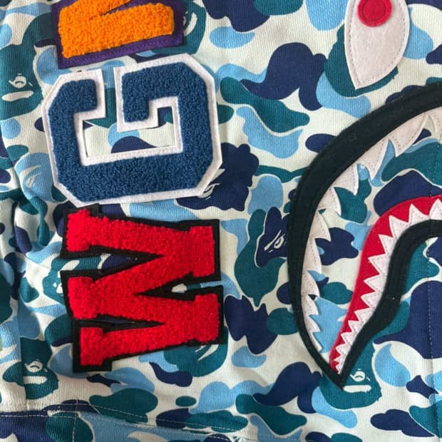 베이프 샤크후드 블루 m