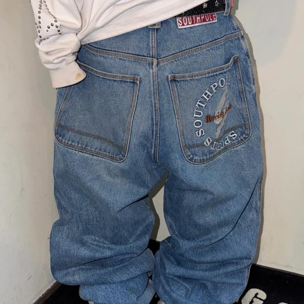 SouthPole Embroidery Washed Hip-Hop PT