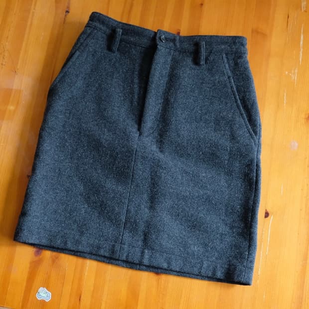 꼼데 가르송 tricot 그레이 울 스커트 S