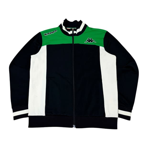 카파 올드스쿨 그린 화이트 블랙 배색 트랙탑 져지