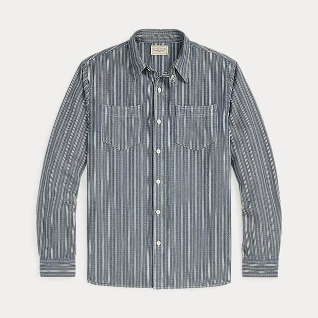 RRL 스트라이프 도비 워크셔츠 M