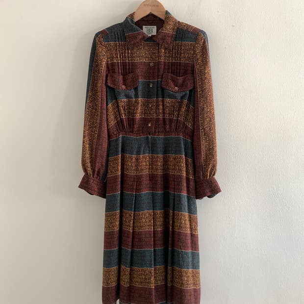 Baroque antique shirts pocket dress
